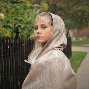 new women adult Halloween costume cape medieval witch satin lace handmade